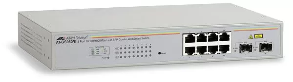 Switch Allied Telesis AT-GS950/8 cu management fara PoE 8x1000Mbps-RJ45 + 2SFP