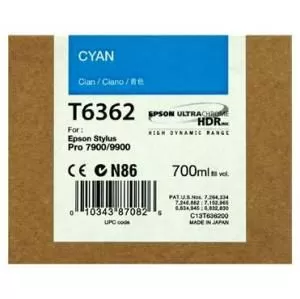 Cartus Inkjet Epson Cyan T636200 UltraChrome HDR 700 ml