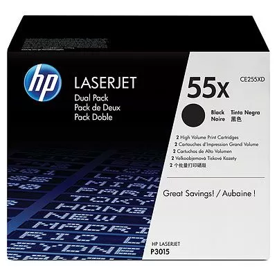 Pachet 2 Cartus Laser HP 55X Black