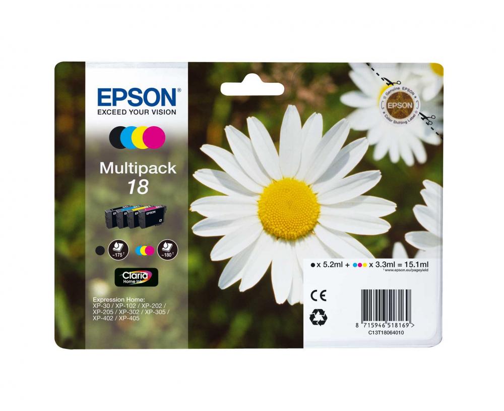 Pachet 4 Cartuse Inkjet Epson 18 C/M/Y/K T18064010