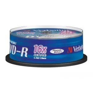 DVD-R 16X 4.7GB AZO PRINTABLE SPINDLE 25