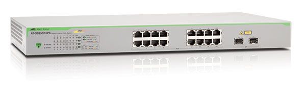 Switch Allied Telesis AT-GS950/16PS cu management cu PoE 8x1000Mbps-RJ45 (PoE+) + 2xSFP