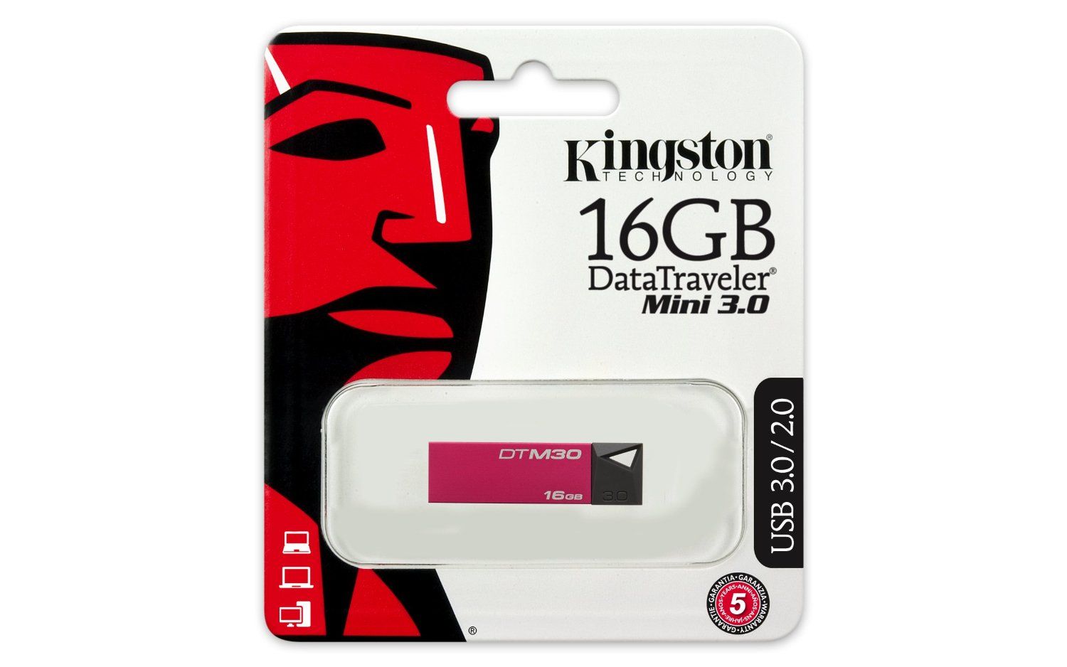 Flash Drive Kingston 16GB DataTraveler Mini USB 3.0 - Red