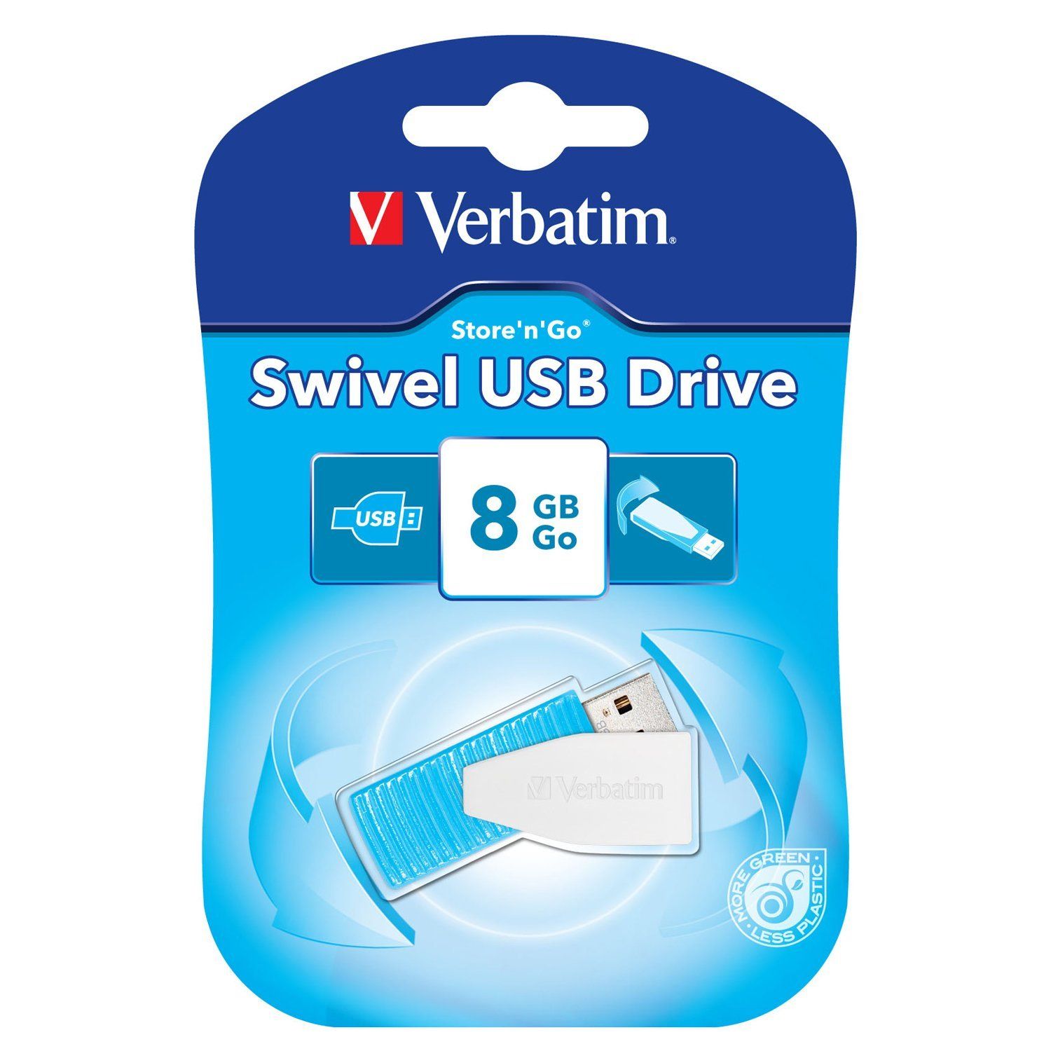 Flash Drive Verbatim Store & Go Swivel 8GB Caribbean Blue