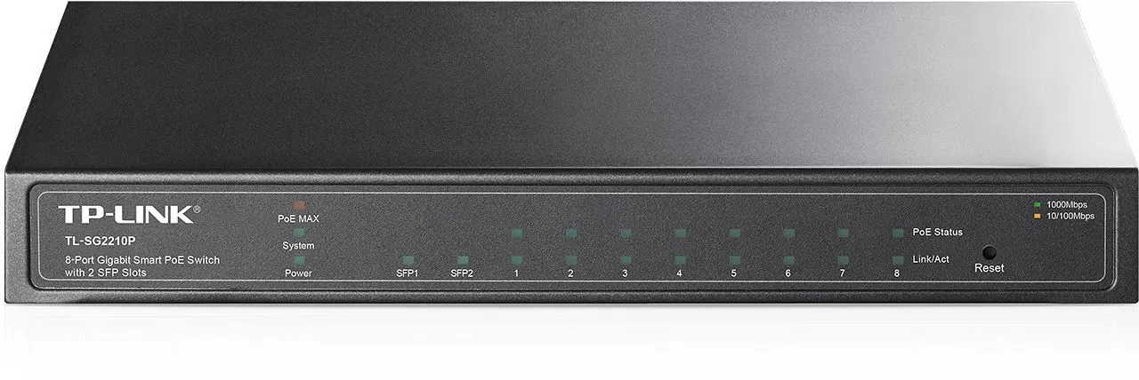 Switch Tp-Link TL-SG2210P cu management cu PoE 8x1000Mbps-RJ45 (PoE) + 2xSFP