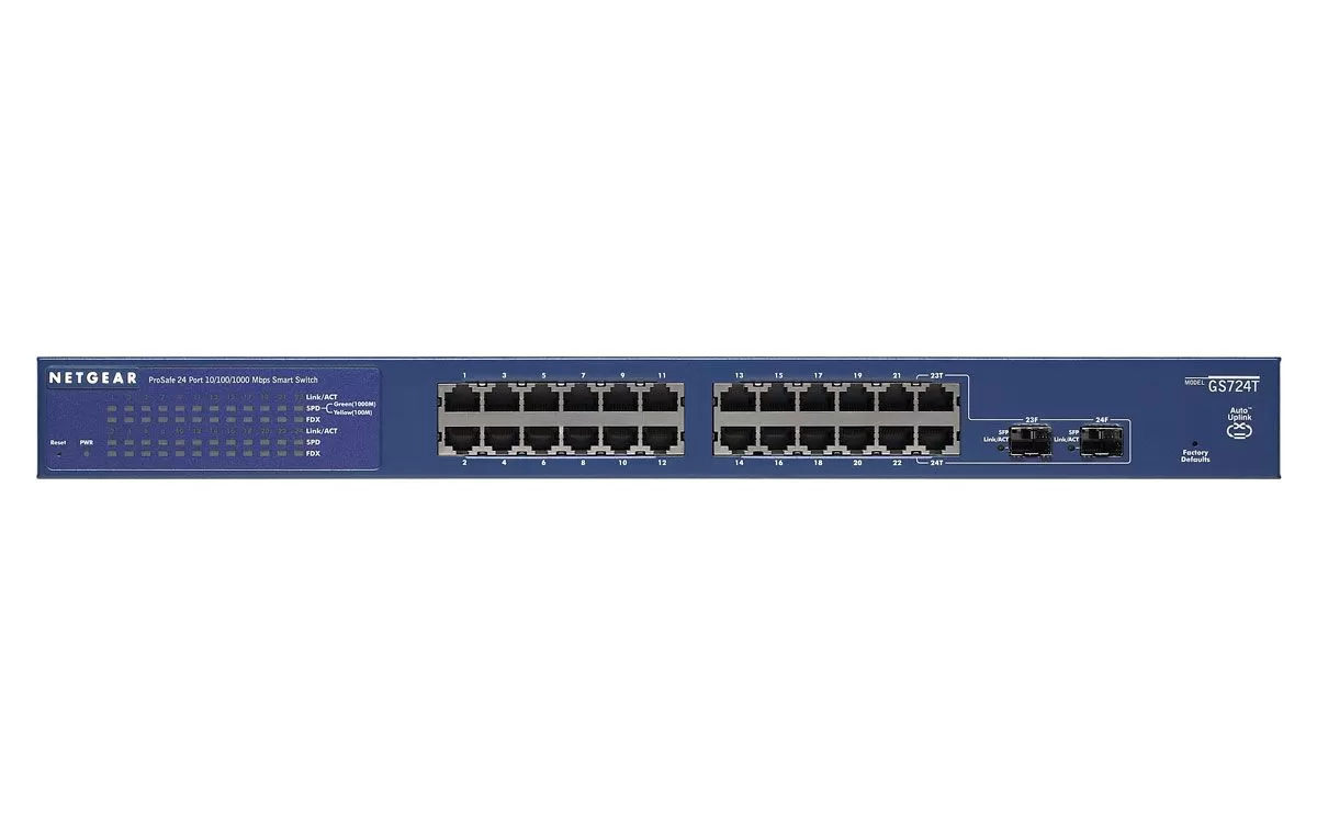 Switch Netgear GS724T cu management fara PoE 24x1000Mbps-RJ45 + 2xSFP