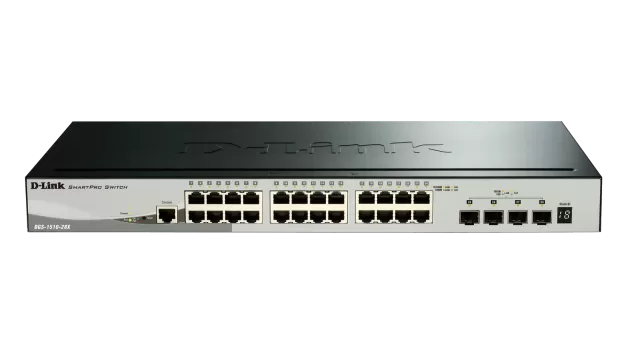 Switch D-Link DGS-1510-28X cu management fara PoE 24x1000Mbps-RJ45 + 4x10GbE SFP