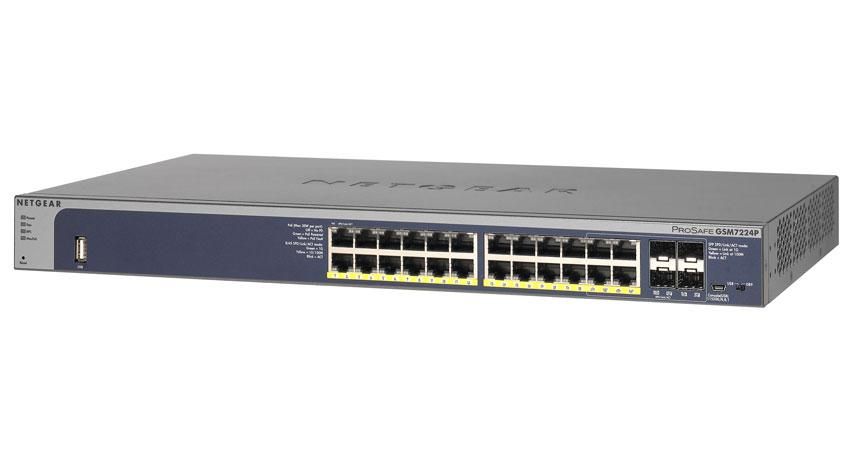 Switch Netgear GSM7224P cu management cu PoE 24x1000Mbps-RJ45 (PoE+) + 4xSFP