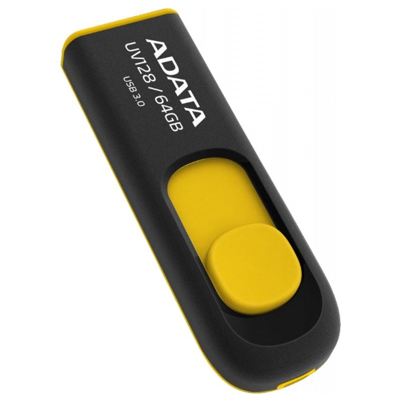 Flash Drive Adata DashDrive Classic UV128 64GB USB 3.0 (black/yellow)