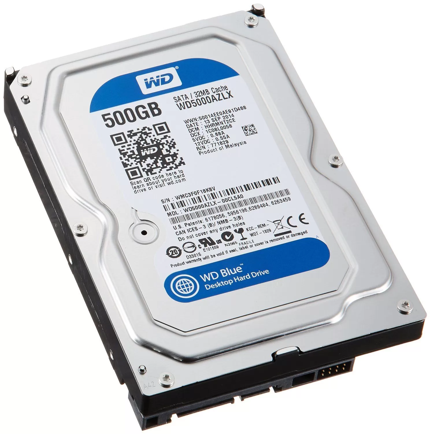 Hard Disk Desktop Western Digital Blue 500GB SATA3 7200 RPM 32MB 3.5"