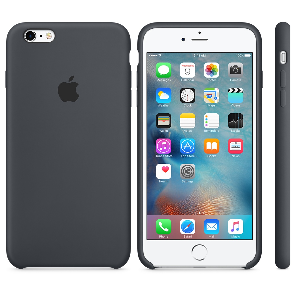 Husa Apple Silicone Case pentru iPhone 6s Plus Gri Charcoal