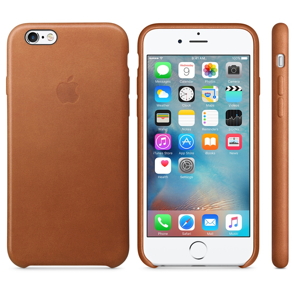 Husa Apple Leather Case pentru iPhone 6s Maron Saddle