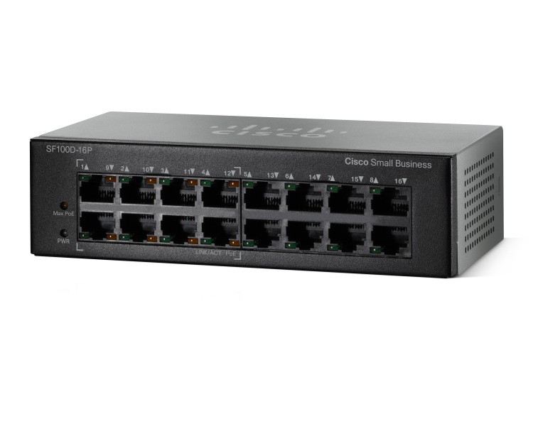 Switch Cisco SF110D-16 fara management fara PoE 16x100Mbps-RJ45