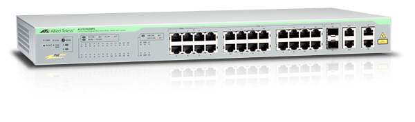 Switch Allied Telesis AT-FS750/28 cu management fara PoE 24x100Mbps-RJ45 + 2x1000Mbps-RJ45 (sau 2xFP)