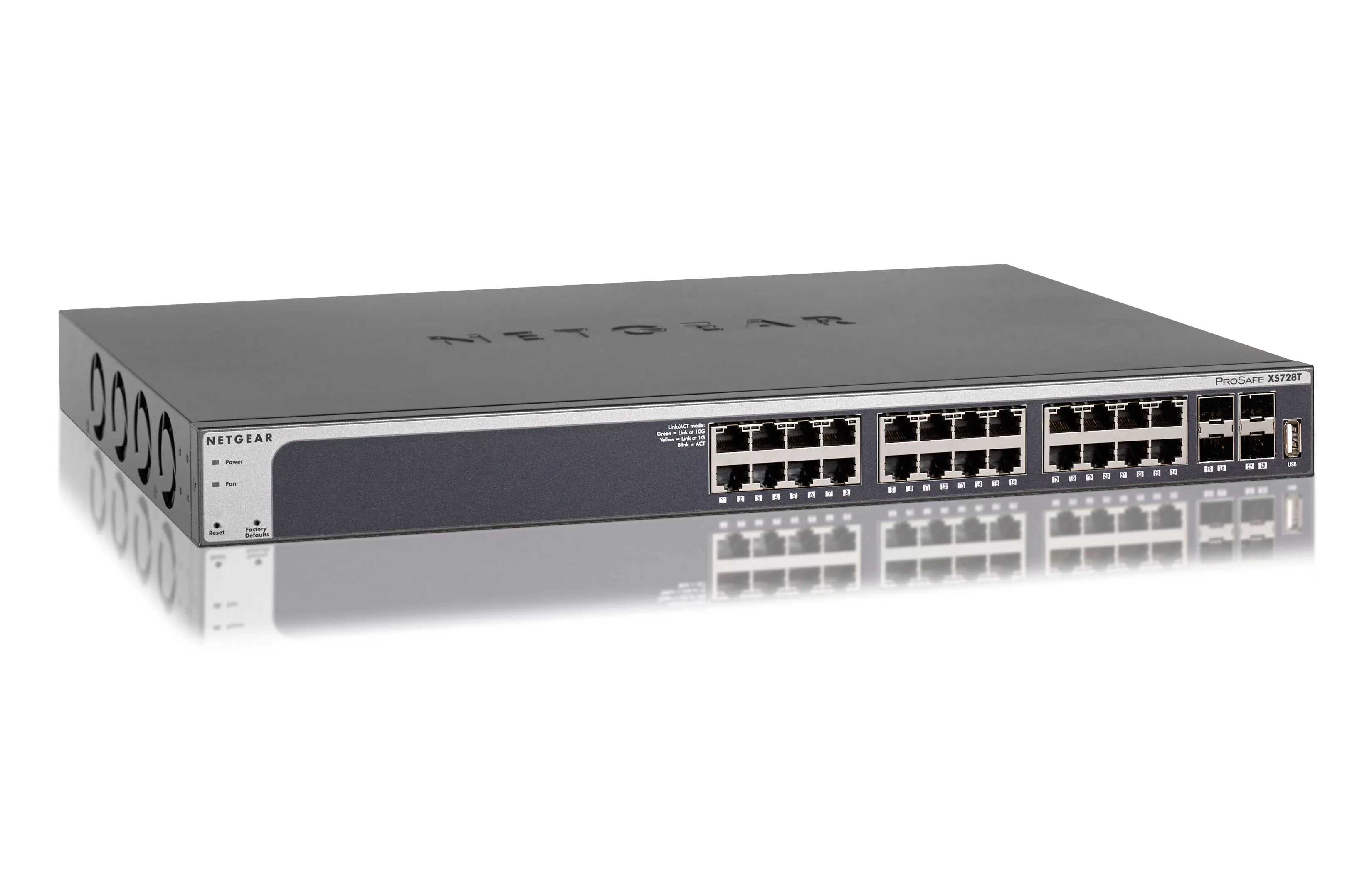 Switch Netgear XS728T cu management fara PoE 24x10GbE-RJ45 + 4xSFP+ (10GbE)