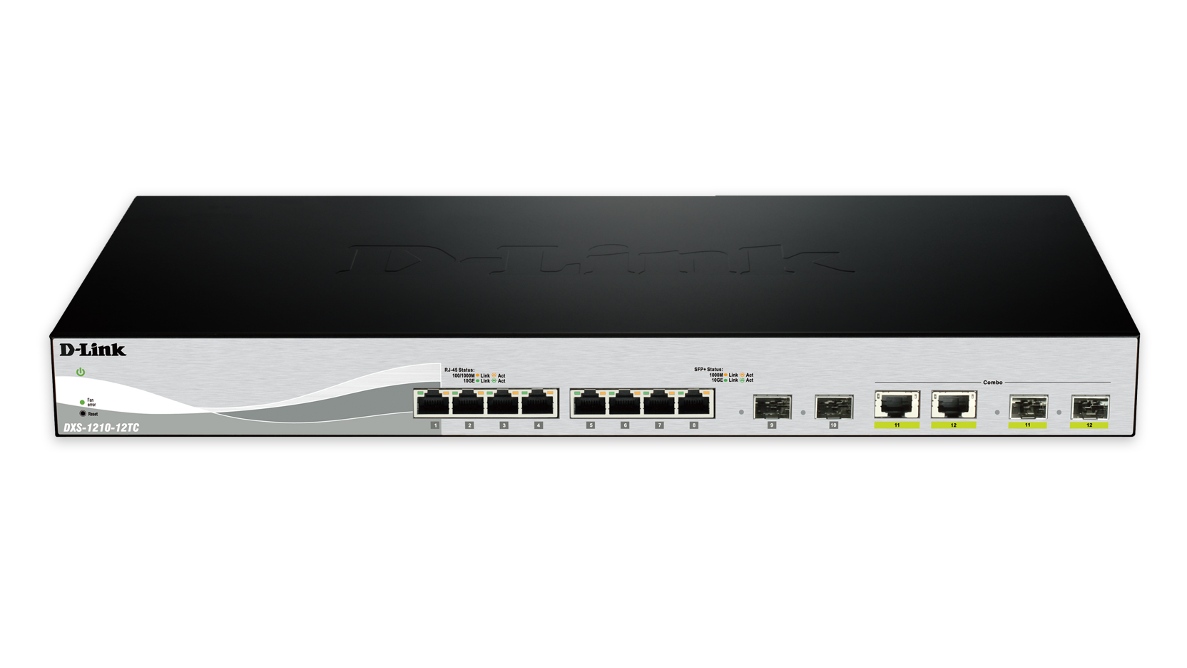 Switch D-Link DXS-1210-12TC cu management fara PoE 8x10GbE + 2x10GbE (sau 2xSFP+) + 2xSFP+