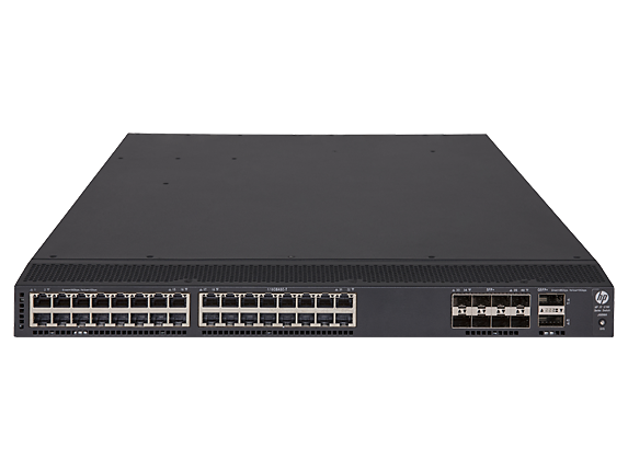 Switch HP FlexFabric 5700-32XGT-8XG-2QSFP+ cu management fara PoE 32x10GbE-RJ45 + 8xSFP+ (10GbE) + 2xQSFP (40GbE)