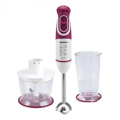 Blender de mana Heinner HB-600  600W  5 viteze  Alb/Visiniu