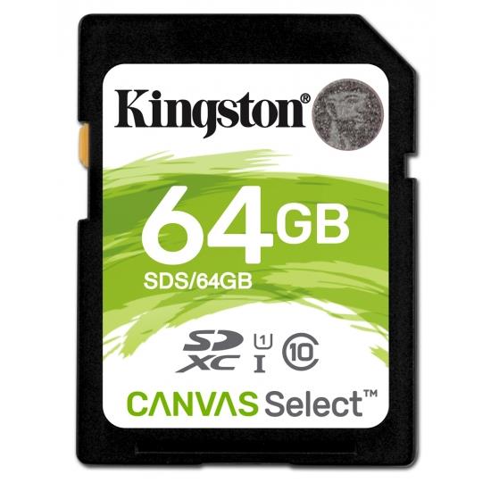 Card de memorie Kingston microSDXC Canvas Select 80R 64GB CL10