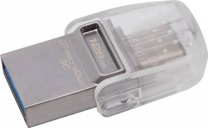 Flash Drive Kingston DataTraveler microDuo 128GB USB 3.1 Silver