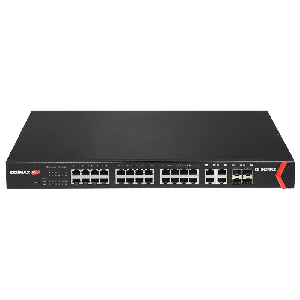 Switch Edimax GS-5424PLC cu management cu PoE 24x1000Mbps-RJ45 (PoE) + 4xSFP