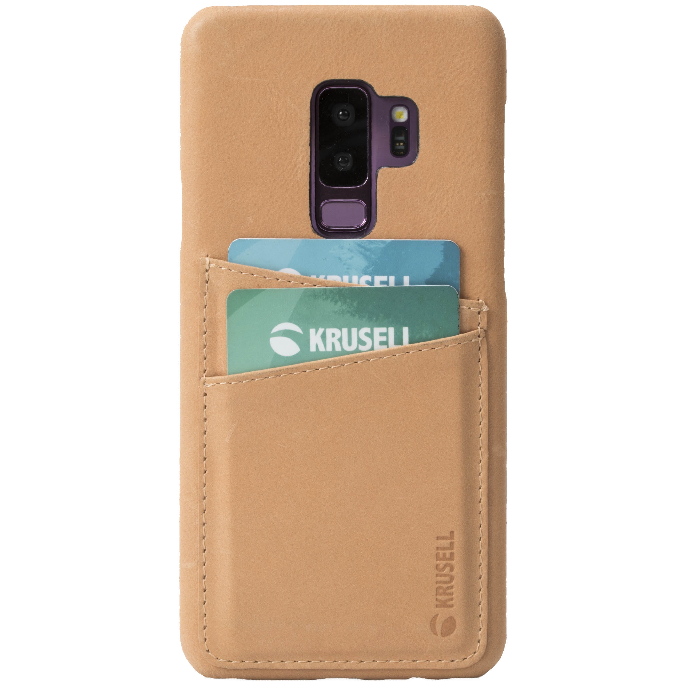 Capac protectie spate Krusell Sunne Cover 2 Card pentru Samsung Galaxy S9 Plus (G965F) Leather Vintage Nude