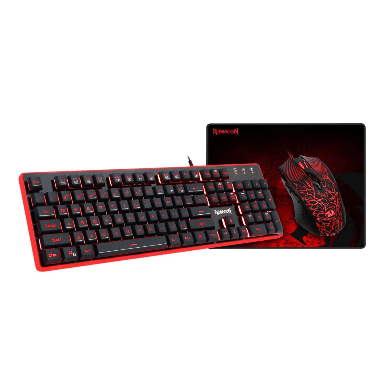 Kit Gaming Tastatura  Mouse & Mousepad Redragon S107  Red/Black