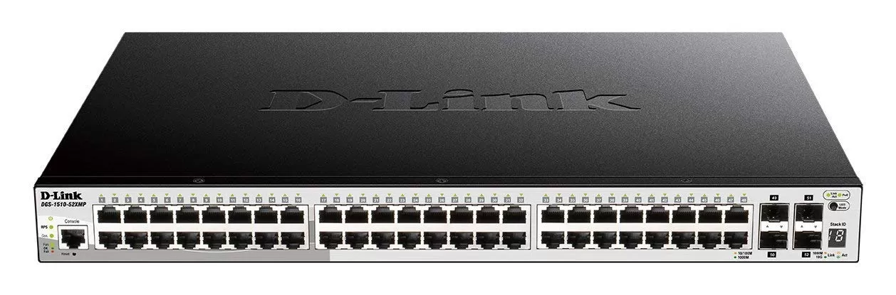 Switch D-Link DGS-1510-52XMP cu management cu PoE 48x1000Mbps-RJ45 + 4xSFP+