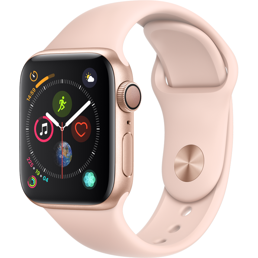 Smartwatch Apple Watch Series 4 GPS 40mm Carcasa Gold Aluminium Bratara Pink Sand Sport Band