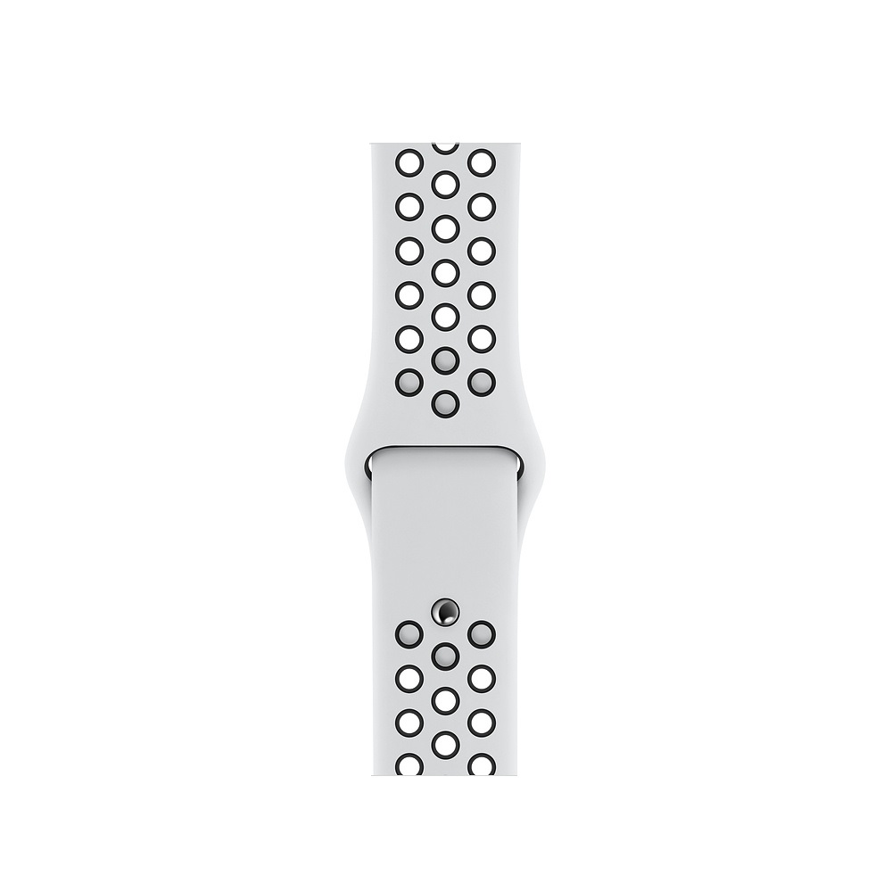Curea Smartwatch Apple pentru Apple Watch Series 4 40mm Pure Platinum/Black Nike Sport Band - S/M & M/L