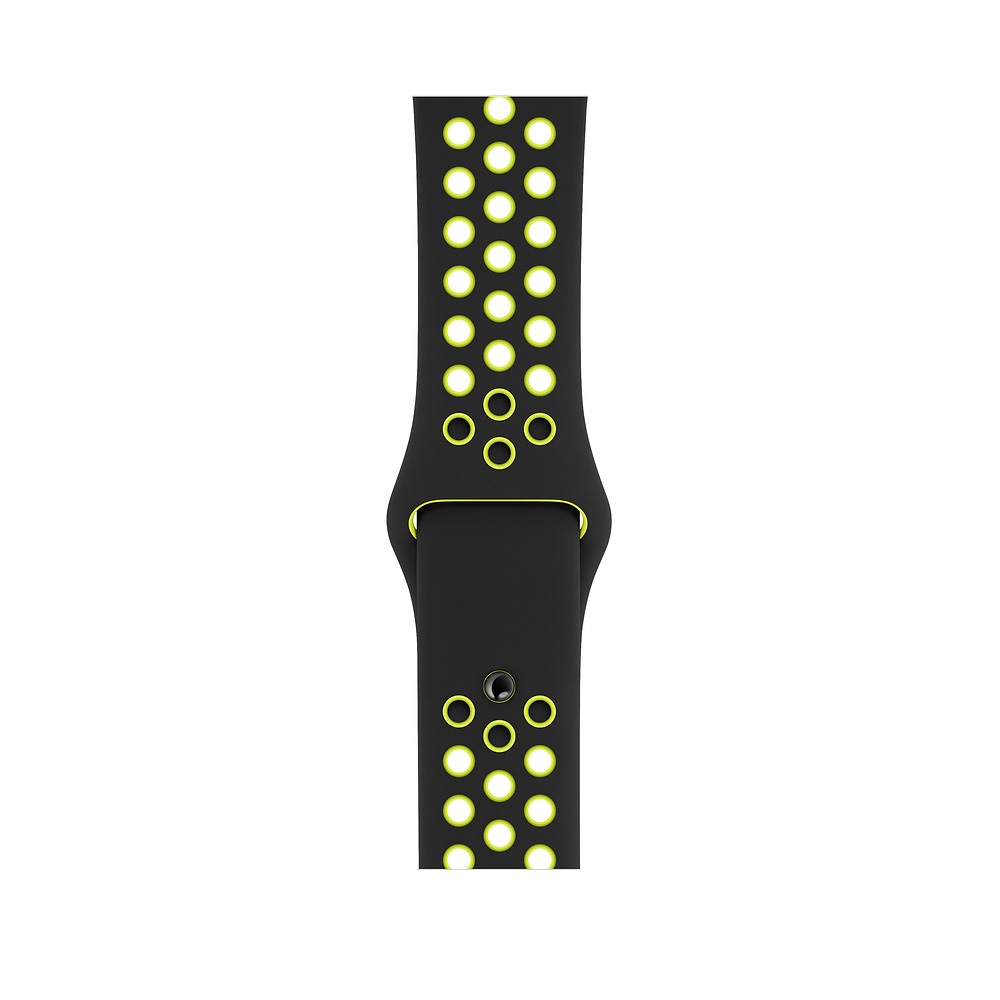 Curea Smartwatch Apple pentru Apple Watch Series 4 44mm Black/Volt Nike Sport Band - S/M & M/L