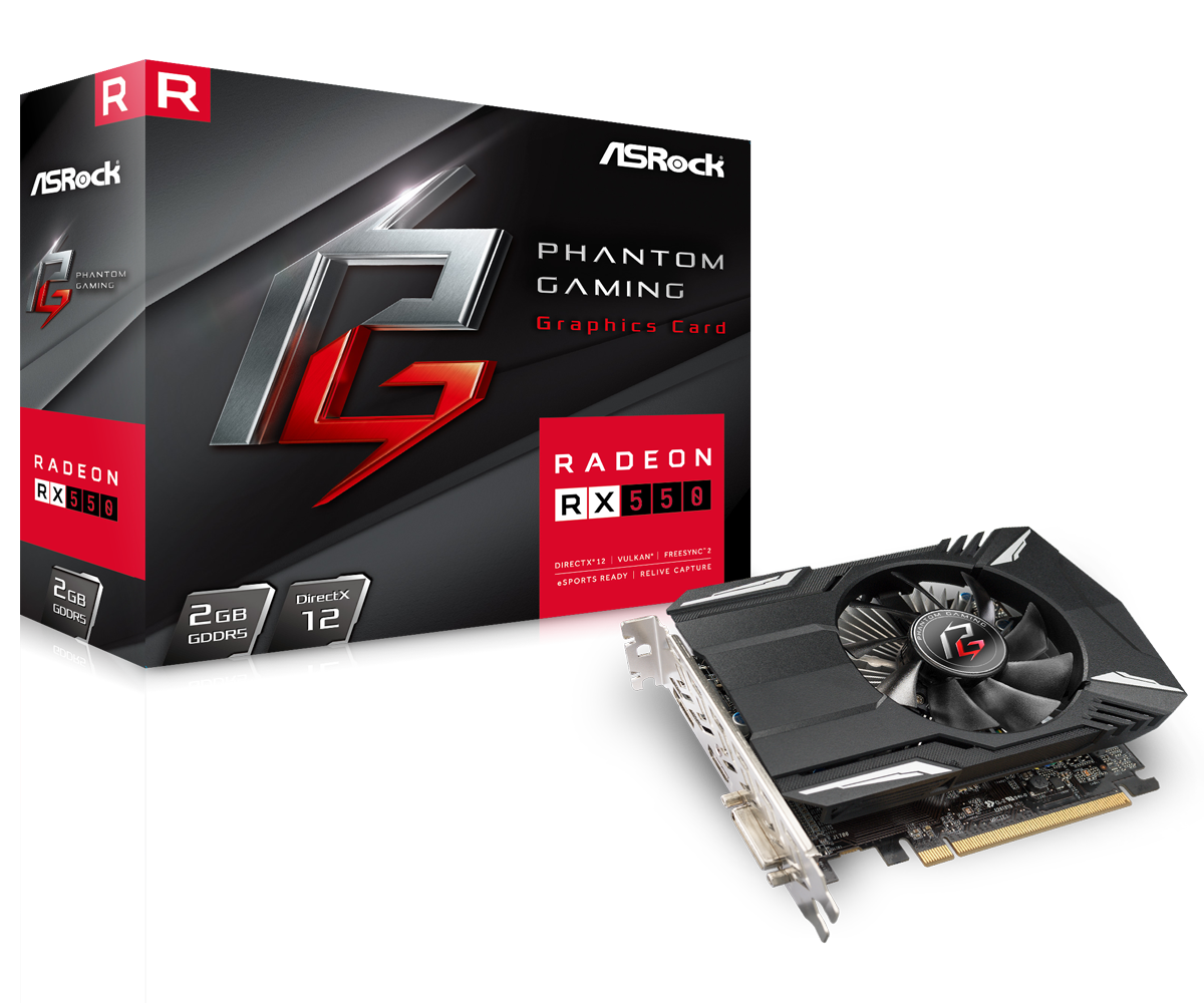 Placa Video ASRock Radeon RX 550 Phantom Gaming 2GB GDDR5 128 biti