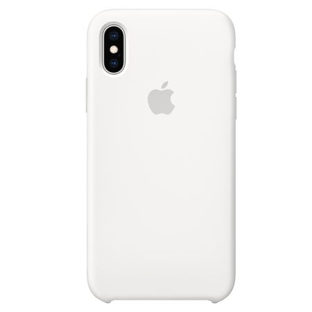 Capac protectie spate Apple Silicone Case pentru iPhone XS White