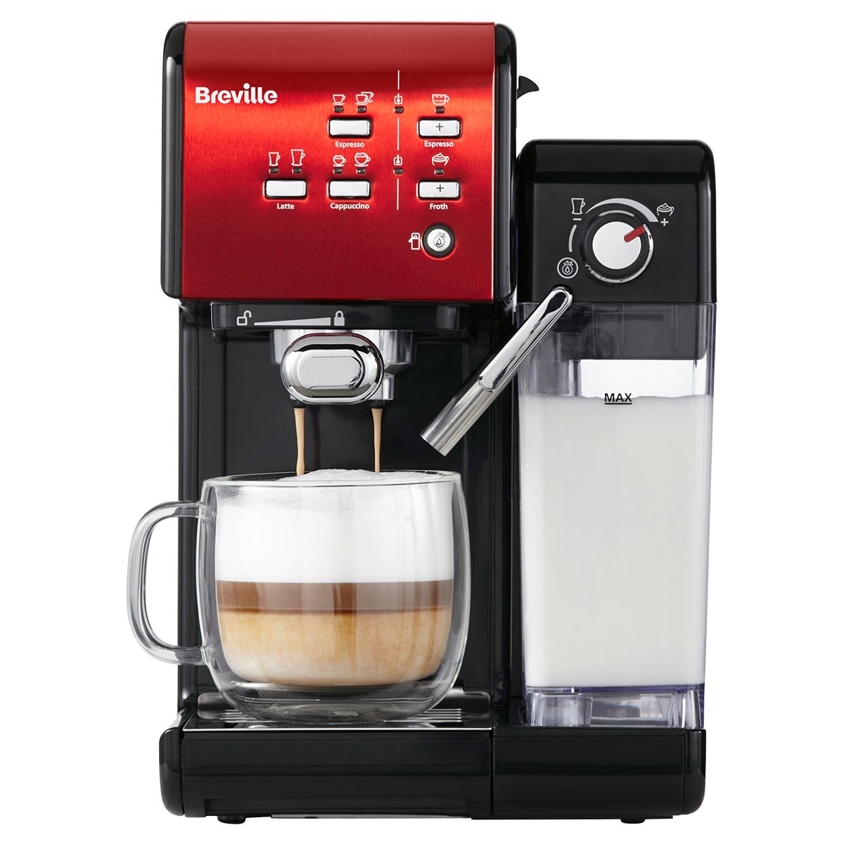 Espressor cafea Breville Prima Latte II 19 bar 1.5L Rosu