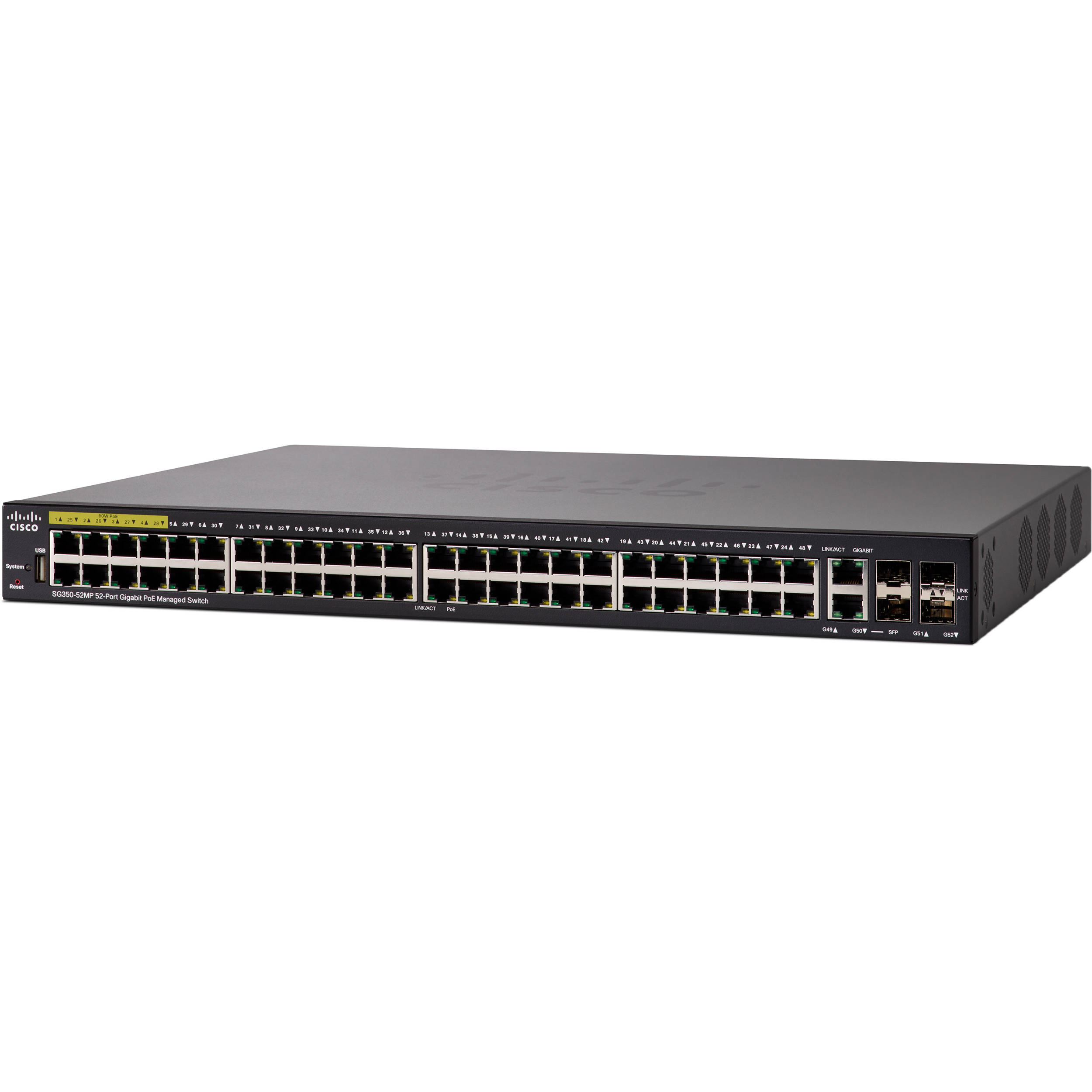 Switch Cisco SG350-52MP-K9 cu PoE 52x1000Mbps-RJ45