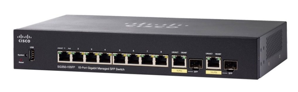 Switch Cisco SG350-10SFP-K9 fara PoE 8xSFP