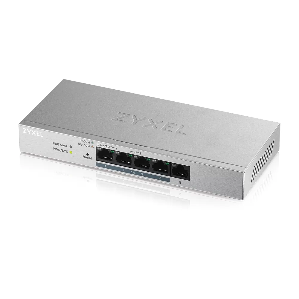 Switch ZyXEL GS1200-5HPv2  cu management  cu PoE  5x1000Mbps-RJ45