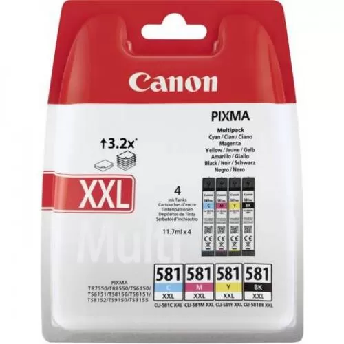 Pachet 4 Cartuse Inkjet Canon CLI-581XXL C/M/Y/BK 4 x 11.7ml