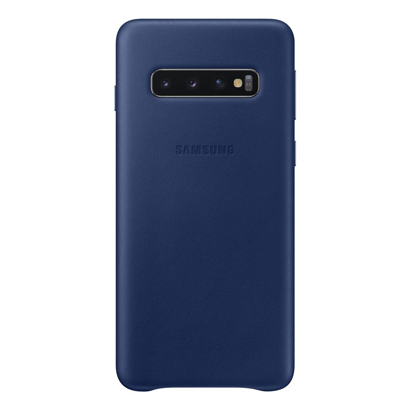 Capac protectie spate Samsung Leather Cover pentru Galaxy S10 (G973F) Bleumarin