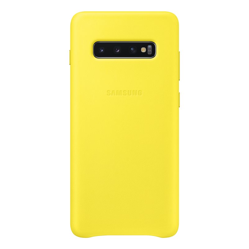 Capac protectie spate Samsung Leather Cover pentru Galaxy S10 Plus (G975F) Yellow