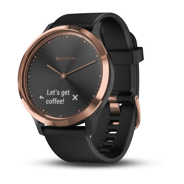 Smartwatch Garmin Vivomove HR Sport (Rose Gold with Black Silicone Band)