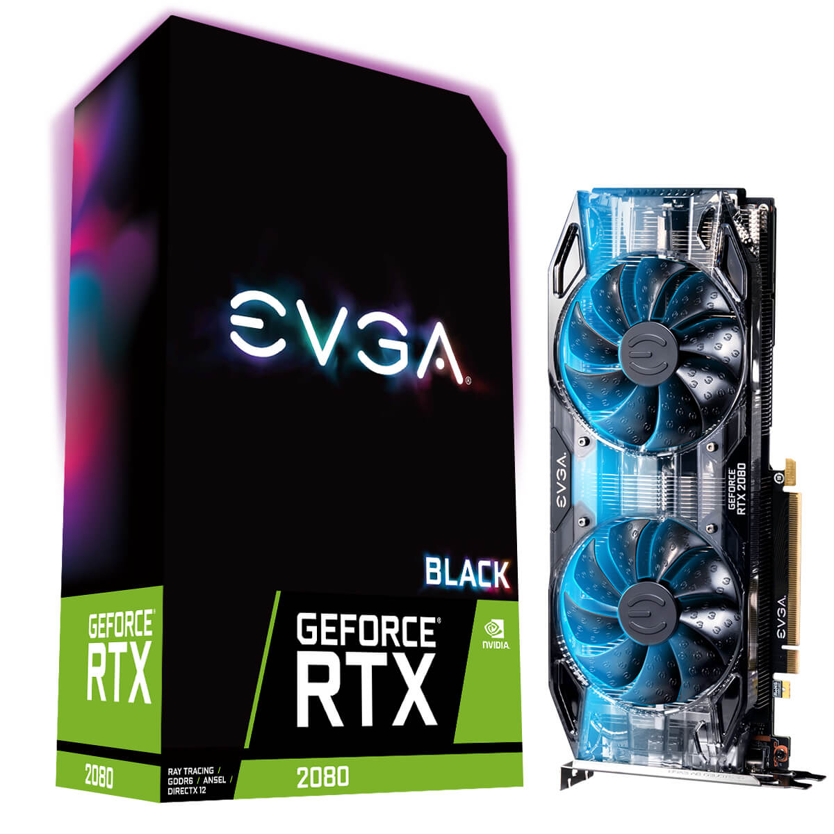 Placa Video EVGA GeForce RTX 2080 BLACK EDITION GAMING 8GB GDDR6 256 biti RGB LED