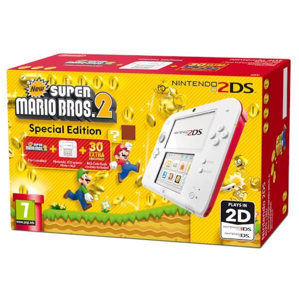 Consola Nintendo 2Ds White & Red & New Super Mario Bros 2 Edition