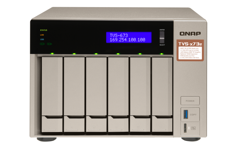 NAS Qnap TVS-673E-8G 4xGigabit 6-bay 8GB RAM fara HDD-uri