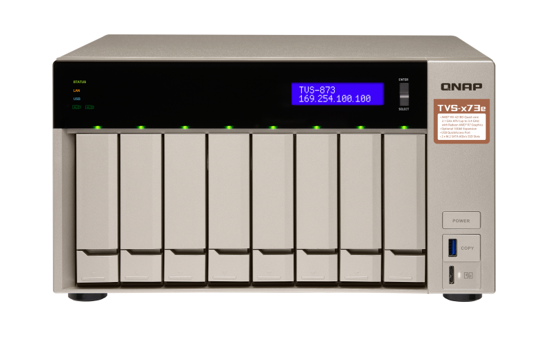 NAS Qnap TVS-873E-8G 4xGigabit 8-bay 8GB RAM fara HDD-uri