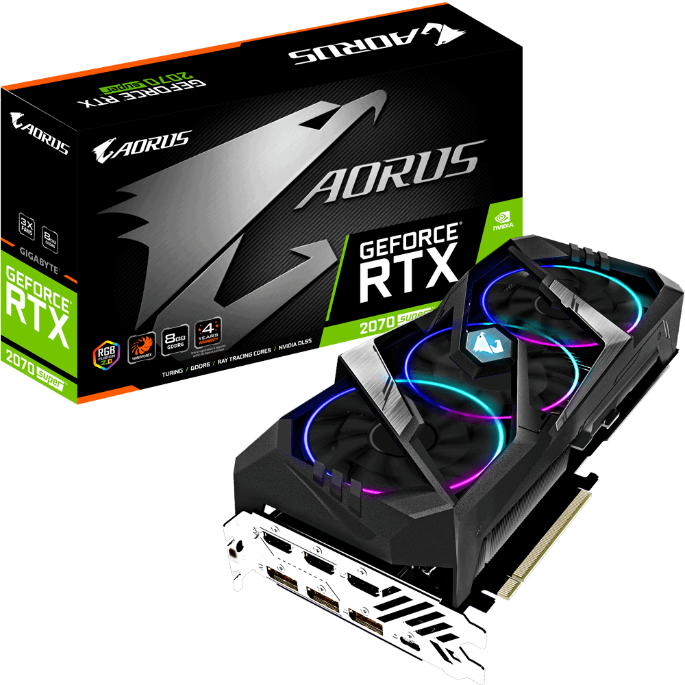 Placa Video Gigabyte AORUS GeForce RTX 2070 SUPER 8G 8GB GDDR6 256 biti 3xHDMI 3xDP