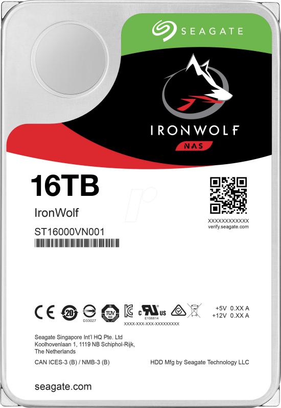 Hard Disk Desktop Seagate IronWolf ST16000VN001 16TB 7200RPM SATA III