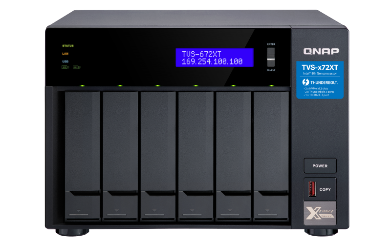 NAS Qnap TVS-672XT-I3-8G Intel Core i3-8100T 2xGigabit 6-bay 8GB RAM fara HDD-uri