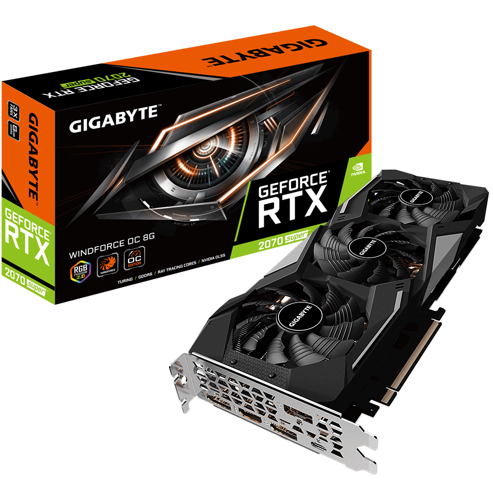 Placa Video Gigabyte GeForce RTX 2070 SUPER WINDFORCE OC 8G 8GB GDDR6 256 biti