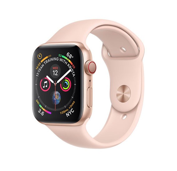 Smartwatch Apple Watch Series 4 GPS + Cellular 44mm 4G Carcasa Gold Aluminium Bratara Pink Sand Sport Band